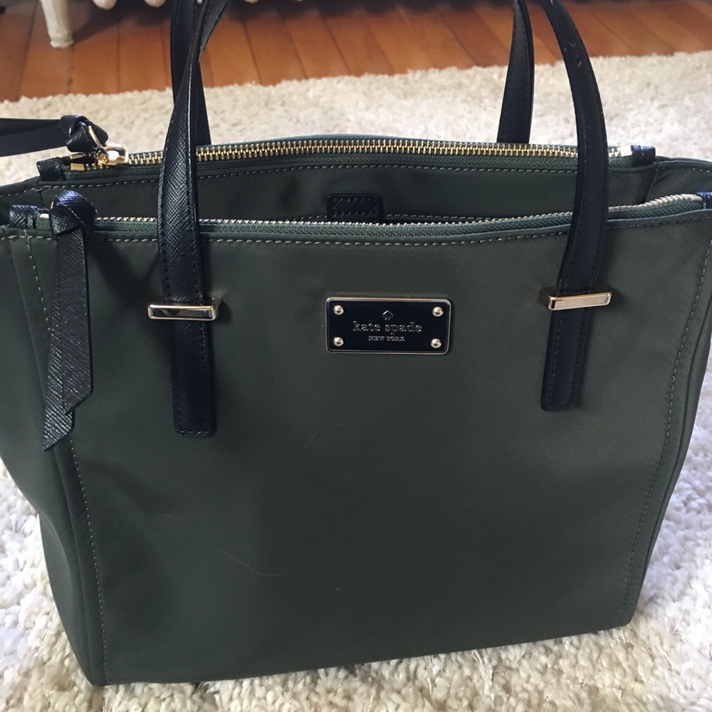 Kate Spade dark green top handle crossbody bag